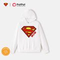 Superman Family Matching 100% Cotton Long-sleeve Graphic White Hoodies White image 3