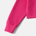 L.O.L. SURPRISE! Kid Girl 100% Cotton  Letter Print Crop Pullover Sweatshirt Pink