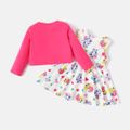 Looney Tunes 2pcs Baby Girl Allover Print Tank Dress and Long-sleeve Cardigan Set Pink