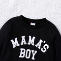 Toddler Girl/Boy Letter Print Pullover Sweatshirt Black image 4