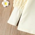 Toddler Girl Textured Ribbed Long Puff-sleeve Solid Color Tee Apricot image 5