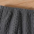 2pcs Baby Boy Letter Embroidered Grey Textured Long-sleeve Zip Sweatshirt and Sweatpants Set Dark Grey image 5
