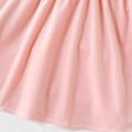 Toddler Girl Solid Color Ruffle Collar Button Design Long-sleeve Velvet Dress Pink image 5