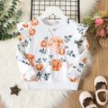 Toddler Girl Ruffled Floral Print Pullover Sweatshirt White image 1