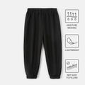 Activewear Toddler Boy Solid Color Breathable Quick Dry Elasticized Pants Black
