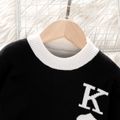 Toddler Boy Trendy Playing Card Print Colorblock Knit Sweater Black/White image 3