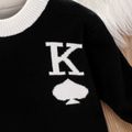 Toddler Boy Trendy Playing Card Print Colorblock Knit Sweater Black/White image 4