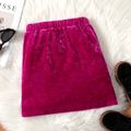 Kid Girl Sweet Wrap Design Elasticized Velvet Skirt Roseo