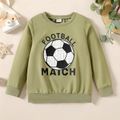 Kid Boy Letter 3D Football Print Green Pullover Sweatshirt Green image 1