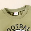 Kid Boy Letter 3D Football Print Green Pullover Sweatshirt Green image 4