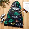 Kid Boy Animal Dinosaur Print Hoodie Sweatshirt Black