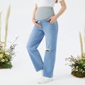 Maternity Ripped Baggy Jeans Light Blue image 3
