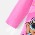 L.O.L. SURPRISE! Kid Girl Character Print Ruffle Hem Long-sleeve Pink Dress Pink