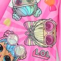 L.O.L. SURPRISE! Kid Girl Character Print Ruffle Hem Long-sleeve Pink Dress Pink image 3
