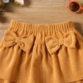 Kid Girl Bowknot Design Layered Ginger Corduroy Skirt Ginger-2