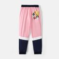 Looney Tunes Kid Girl/Boy Letter Print Colorblock Elasticized Pants Pink