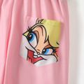 Looney Tunes Kid Girl/Boy Letter Print Colorblock Elasticized Pants Pink