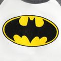 Batman 2pcs Kid Boy Embroidered Raglan Sleeve Pocket Design Sweatshirt and Letter Print Pants Set Dark Grey