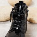 Toddler / Kid Buckle Lace Up Front Black Boots Black