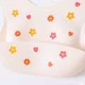 Food Grade Silicone Baby Bibs with Food Catcher Pocket Waterproof Adjustable Soft Foldable Toddler Bib Color-A