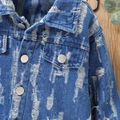 Toddler Boy/Girl Trendy Ripped Denim Lapel Collar Jacket Blue image 4