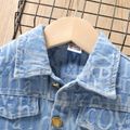 Toddler Boy/Girl Trendy Lapel Collar Letter Print Denim Jacket Blue image 3
