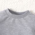 2pcs Baby Boy/Girl Bear Print Grey Long-sleeve Sweatshirt and Sweatpants Set MiddleAsh image 3