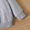 New Year 2pcs Baby Boy/Girl Letter Print Long-sleeve Sweatshirt and Sweatpants Set MiddleAsh image 5