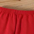 2 قطعة طفل رضيع / فتاة رسالة طباعة طويلة الأكمام قميص من النوع الثقيل و sweatpants مجموعة أحمر image 5