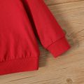 New Year 2pcs Baby Girl Letter Print Red Long-sleeve Sweatshirt and Sweatpants Set Red image 5
