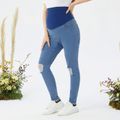 Maternity Blue Ripped Jeans Blue