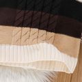 Toddler Boy Casual Stripe Textured Turtleneck Knit Sweater Brown image 4