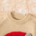 Christmas Baby Boy/Girl Santa Design Striped Knitted Sweater Khaki image 3
