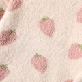Toddler Girl Strawberry Pattern Fleece Knit Sweatshirt Light Pink image 3