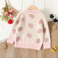Toddler Girl Strawberry Pattern Fleece Knit Sweatshirt Light Pink image 5