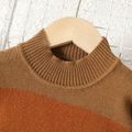Toddler Girl Colorblock Mock Neck Knit Sweater Brown