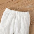 2pcs Baby Boy/Girl Solid Long-sleeve Terry Hoodie and Pants Set OffWhite image 4