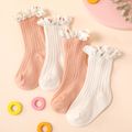 Baby / Toddler / Kid Floral Ruffle Trim Crew Socks Pink