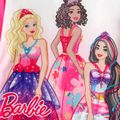 Barbie 2pcs Kid Girl Character Print Long-sleeve Tee and Rainbow Print Pants Pajamas Sleepwear Set Pink image 3