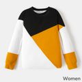 Mommy and Me Long-sleeve Colorblock Spliced Sweatshirts Multi-color