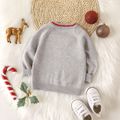 Christmas Baby Boy/Girl Deer Graphic Long-sleeve Button Front Cardigan Sweater Grey