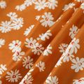 2pcs Kid Girl Floral Print Sleeveless Dress and Button Design Cardigan Jacket Set Apricot image 3