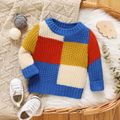 Baby Boy/Girl Long-sleeve Colorblock Knitted Pullover Sweater Multi-color image 1