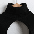 Toddler Girl Trendy Turtleneck Long-sleeve Super Crop Tops Capes Black image 3