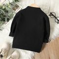 Toddler Boy Playful Letter Terry Patch Embroidered Black Sweater Black
