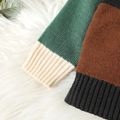 2pcs Toddler Boy Casual Colorblock Knit Sweater and Scarf MultiColour