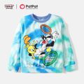 Looney Tunes Kid Boy Tie Dyed Character Print Pullover Sweatshirt Blue