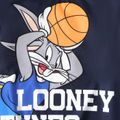 Looney Tunes 2pcs Kid Boy Letter Basketball Print Sweatshirt and Colorblock Pants Set Blue image 2