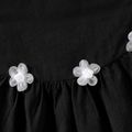 Kid Girl Sweet 3D Floral Decor Black Skirt Black image 2