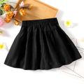 Kid Girl Sweet 3D Floral Decor Black Skirt Black